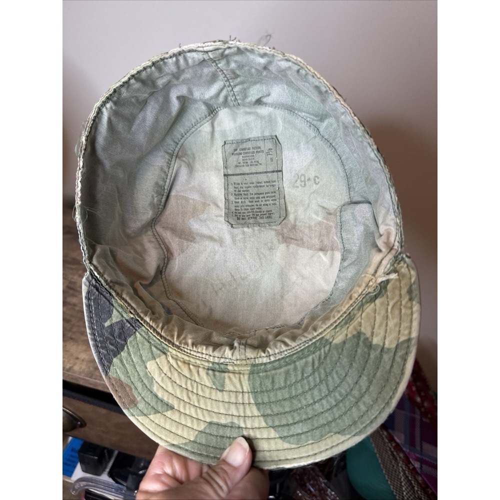 US Military Woodland Camo BDU Patrol Cap Hat 7 3/8 Propper 1989 DLA Contract - Picture 9 of 12